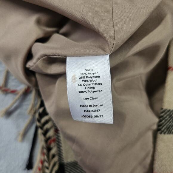 Talbots Skirt Womens 6 Fringe Faux Wrap Outdoor Plaid Preppy Office Fall Brown - Picture 5 of 9